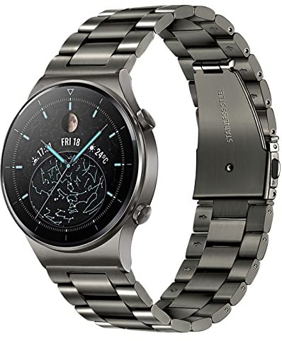 TRUMiRR Ersatz für Huawei Watch GT 5 46mm/GT 5 Pro 46mm/GT 4/Watch 4 Pro/GT 3 Armband, 22MM Edelstahl Gewebtes Mesh Metall Armband Ersatzband für Amazfit GTR3 Pro