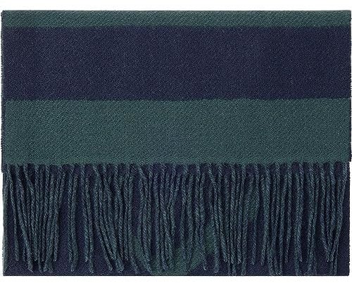 Hackett London Herren Heritge Abstrakter Schal, Blau (Marineblau/Grün), Einheitsgröße
