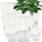 Muzhira Blumentopf Plastik, 6 stücke 22.3cm/15.3cm/10.5cm/8.2cm Kräutertopf mit Selbstbewässerung und Wasserspeicher, Moderne Pflanztopf für Zimmerpflanzen, Blumen und Kräuter - Weiß
