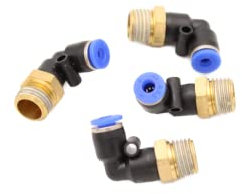 Pneumatik Winkel Steckverschraubung 90° 1/4 auf 4mm, 4 Stück Push In Druckluftanschluß Steckanschluss (R 1/4 - 4mm)
