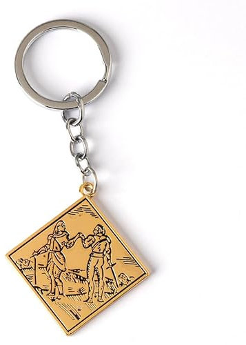 Elden-Rings Schlüsselanhänger mit Sternenhimmel-Motiv, zwei Finger, Protheseträger, Talisman, exquisiter Anhänger für Cosplay, 1.18*1.18 in, Zink, Ohne Goldstein