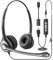 Wantek Headsets mit Kabel Noise Cancelling Mikrofon,USB/Type-c/3.5mm Jack 3-in-1 PC Headset,USB Headset und Kabel Lautstärkeregelung für Computer PC Laptops Call Center Home Office