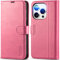 TUCCH Hülle für iPhone 15 Pro Flip Case 2023 [Magnetisch] Klapphülle TPU [RFID Blocker] [Standfunktion] [Kartenfach] Handyhülle Kompatibel mit iPhone 15 Pro 5G (6,1 Zoll), Pink