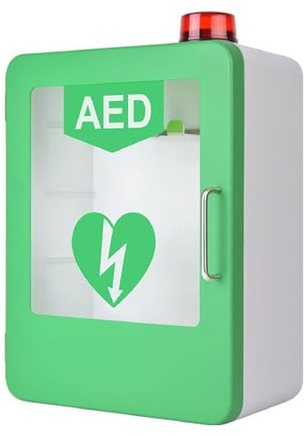 JIANGSS Außenbox für Herz-Defibrillator, automatische Externe Defibrillator-Alarmbox, AED-Aufbewahrungsschrank mit Alarmsystem und Doppelschaltersteuerung, verstellbare Trennwand, für Büro