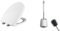 Ibergrif M41002, Abattant WC Forme O, Cuvette Toilette avec Frein de Chute & Brosse WC Silicone - Brosse Toilette et Supports, Anti-Goutte, Antibactérienne, Balai WC Ventilée, Séchage Rapide