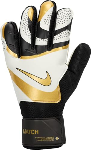 Nike Unisex Torwarthandschuhe Nk Gk Match - Ho23, Black/White/MTLC Gold Coin, FJ4862-013, 10