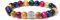 Natürliche 8 mm Edelsteine MetJakt Heilung Crystal Stretch Perlen Armband Armreif mit 925 Sterling Silber Double Happiness Anhänger (Farbiges Tigerauge)