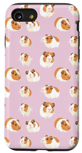 Hülle für iPhone SE (2020) / 7 / 8 Meerschweinchen Muster Lustig Süß Tier Pink