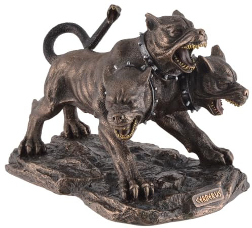Zerberus/Kerberos, 3 köpfiger Höllenhund des Hades, Kunststein, von Hand bronziert/coloriert, by Veronese