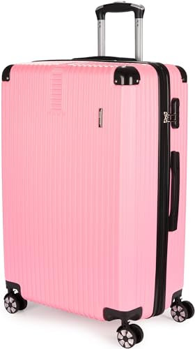 BRUBAKER Hartschalen Reisekoffer London - Rollkoffer mit Zahlenschloss, 4 Rollen und Komfort Tragegriffen - ABS Koffer 49 x 76,5 x 29,5 cm - Hartschalenkoffer Trolley (XL - Rosa)