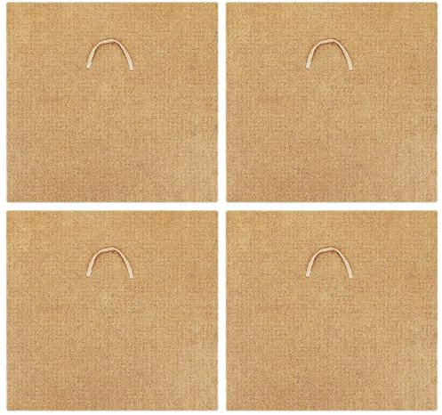 Wurmkompostierungsbehälter, Wurmdecke 4pcs 24x24in Jute Faser Easy Schneiden Wurmbehälter Decke zum Kompostieren mit Pull Ring Faltbarer Wurmdecke für Wurmfarm Wurmkompostierungsbehälter, Wurmfarm Ki