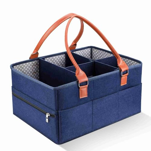 Alomejor Baby-Windel-Caddy-Organizer, Großer Windel-Aufbewahrungskorb, Abnehmbare Trennwand mit Verdicktem Material für das Kinderzimmer