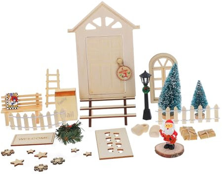 CIYODO Miniatur Figuren Für Puppenhaus Garten Weihnachtsdekorationen Satz Weihnachts-Ornament Puppenhaus-Accessoires Weihnachtsminiaturen Zum Basteln