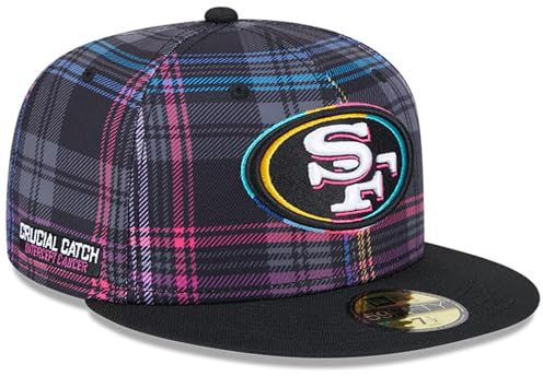 New Era Herren Mütze San Francisco 49ers 2024 NFL Crucial Catch Plaid 59FIFTY Fitted Hat Schwarz