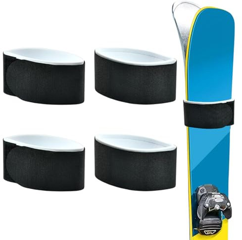 YAXZIM Cinghie da Sci Nero, Fascette per Sci Regolabile Cinghie in Eva Nastro di Fissaggio per Sci, Ski Straps, per Tavole Bastoncini Sci Sport Invernali (4 PCS)