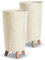 Tymar Übertöpfe groß mit Füßen, Blumenübertopf, Blumentopf Gross, Blumenkübel matt, Pflanzkübel für Außen und Innen ((2pack) Beton Creme ; Höhe 44,5 cm/ø 24 cm)