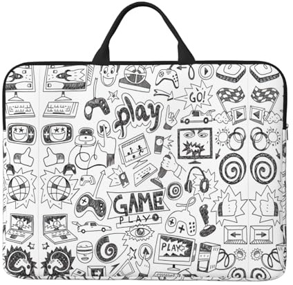 Laptoptasche für Jungen mit 14 Zoll (35,6 cm), Schultertasche, Kuriertasche, Aktentasche mit Tragegriff und Zubehörtasche, Schwarz , Einheitsgröße