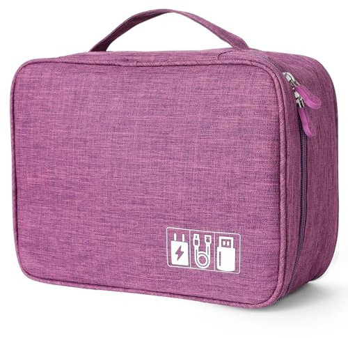 AiQInu Bolsa Organizador Cables Universal de Viaje, Electrónico, Accesorios para Tableta, Disco Duro Externo,Cargador, Cable USB, Adaptadores, Tarjetas de Memoria