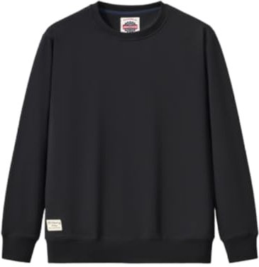 BERCIELY Sweatshirt Herren Slim Fit Komfortabel Mode Pullover Herren Casual Sport Trend Langärmeliges Sweatshirt Herren Jugend Klassisch All-Match Sweatshirt Herren I-Black 4XL