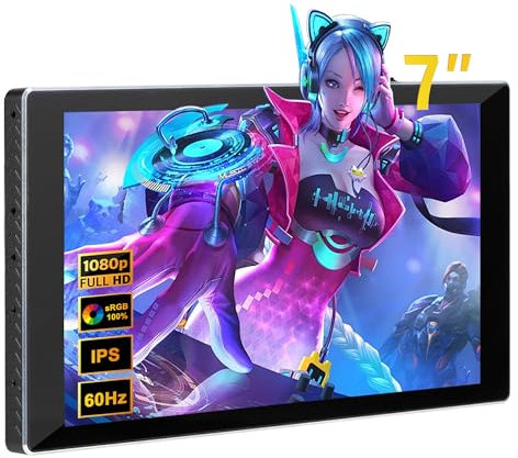 Monitor touchscreen portatile da 7 pollici, mini monitor IPS 1080P 1920 * 1080 60Hz, secondo monitor LCD a piccolo schermo USB C HDMI, ultra sottile e leggero per Switch PS5 Xbox Laptop PC gaming