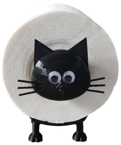 CAIONPLE Cat Roll Holder Toilet Paper Holder Bathroom Set Paper Towel Roll Storage Cute Bathroom Decoration