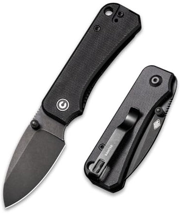 CIVIVI Baby Banter Folding Pocket Knife with 5.94CM Nitro-V Blade & Black G-10 Handle, Outdoor Knife with Clip (C19068S-2)