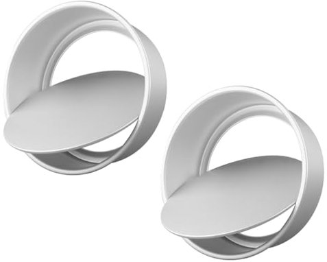 haoyuan Round Cake Tins - 2 Pcs Aluminum Round Cake Pans, Layer Cake Baking Tins with Removable Bottom, Deep Bakeware Moulds for Christmas, Birthday, Wedding Cake Baking (8 Inch)