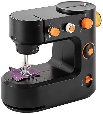 Nähmaschine - DC6V, 1000mA Elektrische Haushaltsnähmaschine, Freiarm, Multifunktionsnähmaschine mit LED-Beleuchtung, Supernutzen Stich Nähmaschine für Kleidung, Hosen, Seide (Schwarz)