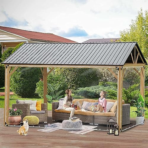 Transparente Regenplanen Abdeckplane Plane mit Ösen, PVC Glas Klare wasserdichte Tarps, Schutzplane Für Gartenmöbel, 450g/㎡ Outdoor-Garten Zeltplane, Auto, Camping (0.9x1.8m)