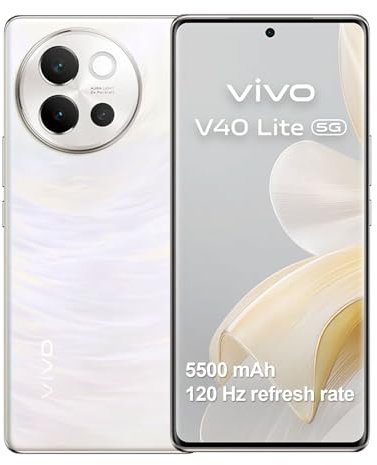 VIVO V40 Lite 5G Smartphone 8GB RAM 256GB ROM, 120Hz 6.78 AMOLED, 5500mAh Batería, Cámara Triple 50 MP, Snapdragon 6 Gen 1, IP64, Dual Sim, NFC, Android 14,Blanco