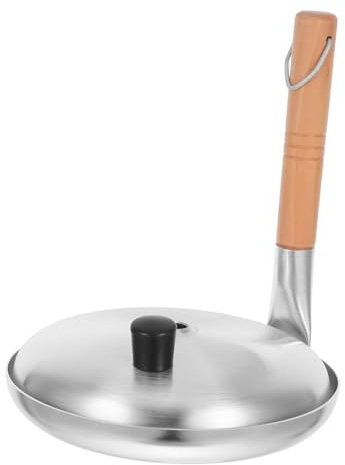 OUNONA Non Stick Egg Pan with Vertical Wood Handle Korean Oyakodon Cooking Pot for Home Space Saving Frying Pan for Healthy Low Meals Ideal for Family Breakfast and Interactive Cooking