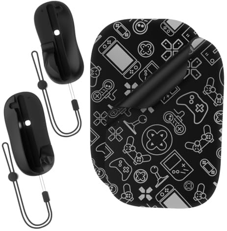 Contrôleur de Jeu 2PC Support de Manette Gauche+Droite et Tapis de Souris Souris Mini Accessoires de Contrôleur Ergonomique Portable pour Switch 2 pour Joy-Con (Black)