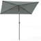 COSTWAY Ombrellone per Patio 213 X 140 cm, Ombrellone Rettangolare da Esterno con Inclinazione Regolabile, Borsa di Trasporto, Parasole Pieghevole per Veranda, Giardino, Piscina, Spiaggia (Grigio)