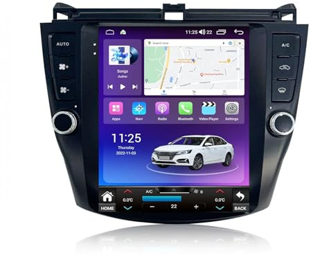 9.7 Pulgadas Doble DIN Android 15 Radio de Coche para Honda Accord 7 2003-2007 con CarPlay Cámara de Respaldo Controles del Volante Bluetooth GPS Navi Enlace al Espejo(G5 2G+32G)