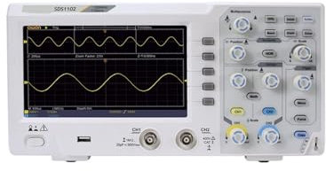 SDS1102 Wirtschaftliches 2-Kanal-Digitaloszilloskop, 100 MHz/z Bandbreite, 1 GSa/s Abtastrate, 7-Zoll-LCD, Dual-Channel-USB-Oszilloskop