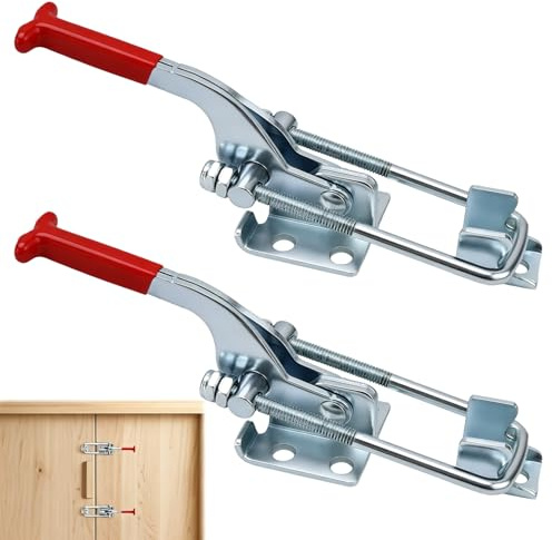 WPPQWP 2er Set Großer Kniehebelspanner Edelstahl, Verstellbarer Schnellspanner 0–30mm, Bordwandverschluss für Anhänger, Selbstverriegelnder Zugspanner rostfrei, Tragkraft ca. 300kg