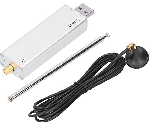 Cryfokt Radio Definita dal Software RTL SDR, Sintonizzatore R820T2 V3 RTL2832U con Antenna Telescopica e Connettore SMA F, per Scansione Radio Basata su Computer OSX