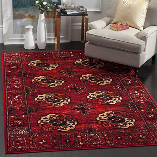 SAFAVIEH Traditionell Teppich für Wohnzimmer, Esszimmer, Schlafzimmer - Persian Collection, Kurzer Flor, Rot und Multi, 122 X 183 cm