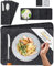 MIQIO Tischset aus Filz - 12er Tisch Untersetzer-Set - Filz Tischset abwaschbar - 4 Platzsets, Glasuntersetzer, Bestecktaschen | dunkelgrau | Filzuntersetzer eckig - Platzdeckchen für Weihnachten