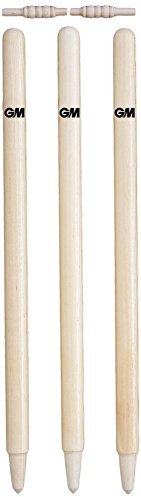 GM Gunn & Moore Cricket-Wickets Set mit 6 Stümpfen und 4 Bails – County Herren – Gute Qualität Buche – Regulierungshöhe 71,1 cm – Natur
