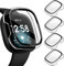 ivoler [4 Pack] Compatible with Fitbit Versa 3/Sense Screen Protector, Hard PC Tempered Glass Case Bumper Cover Compatible for Fitbit Sense/Versa 3 Smartwatch Bands Accessories