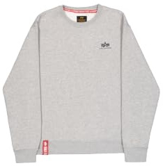 Alpha Industries Basic Sweater Small Logo Sweatshirt for Men Grey Heather