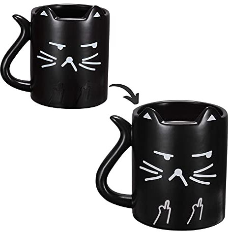 Onebttl Neko Mug à café avec effet thermique - Motif chat - Inscription « I do What I Want » (Ich Mache was ich Will) - Idéal comme cadeau Ich Mache Was Ich Will