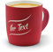 printplanet® - Kaffeebecher mit eigenem Text graviert - SoftTouch Tasse mit Wunschtext - Matt-gummierte Oberfläche - Farbe Rot - Motiv: Textwelle 1. Zeilig