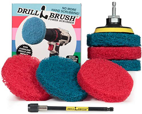 Drill Brush - Drill Attachment - Kitchen - Bathroom - Power Scrubber Pads - Stove - Cleaning Pads - Cooktop - Oven Rack - Kitchen Sink - Bath Mat - Bathroom Sink - Shower Cleaner - Vinyl Flooring