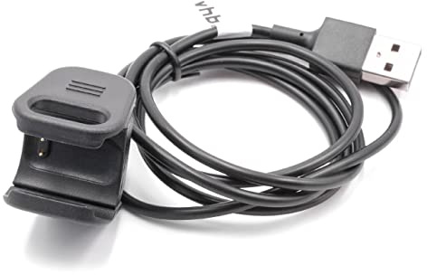 vhbw USB Ladekabel kompatibel mit Fitbit Charge 3 Smartwatch Fitnesstracker | Ladestation Schwarz, 97 cm