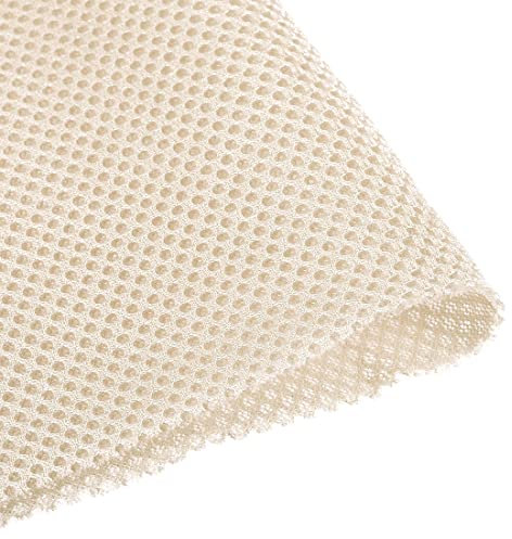 sourcing map Beige White Speaker Mesh Grill Cloth (not cane webbing) Stereo Box Fabric Dustproof Cloth 50cm x 160cm 20 inches x 63 inches