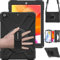 BRAECN for iPad 9th/8th/7th Generation Case 10.2 inch, Heavy Duty Rugged Protective Cover with Built Screen Protector/Hand Strap/Kickstand/Shoulder Strap for iPad 10.2 2021/2020/2019, Black