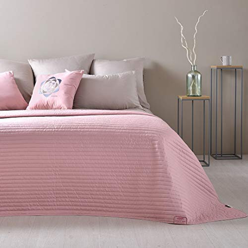 sei Design Luxus Tagesdecke Moderne Steppdecke Wohndecke Überwurf Sofadecke 220x240 220x260 (Living Trend - Rose/Smoke, 220 x 240 cm)