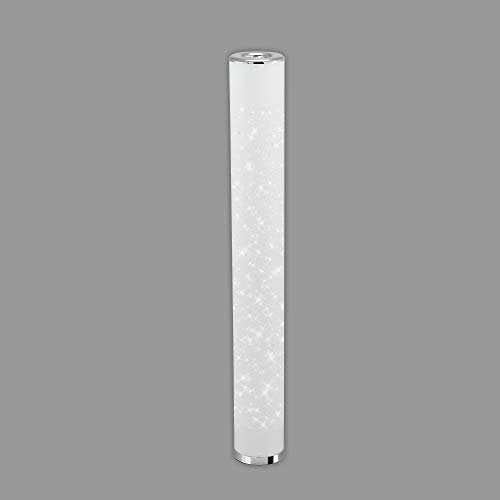 BRILONER Leuchten - LED Stehleuchte, Stehlampe Sterneneffekt, inkl. Kabelschalter, 12 Watt, 1.000 Lumen, 3.000 Kelvin, Weiß-Chrom, 1.035x130mm (HxD), 1378-016